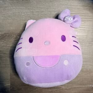 Squishmallows 8" HELLO KITTY 50th Anniversary Plush Pastel Pink Purple NWOT